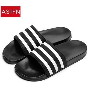 ASIFN mannen Slippers EVA Slides Vrouwen Paar Slippers Zachte Zwarte en Witte Strepen Zomer Casual Mannelijke Chaussures Femme man