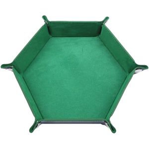 Dobbelstenen Lade Hexagon Pu Leer Inklapbare Rolling Opbergdoos Lade Voor Bordspel Lade Grappige Spelen Speelgoed Opslag Case