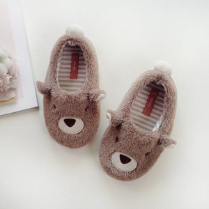 Mudipanda Kinderen Pluche Schoenen Winter Kids Jongens Meisjes Leuke Bruine Beer Baby Indoor Home Warm Animal Slippers Non-slip