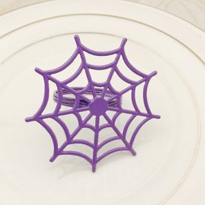 6Pcs Spinneweb Halloween Servetringen Tafel Decoratie Servet Gesp Houder Voor Restaurant Banket Hotel Thuis Tafeldecoratie