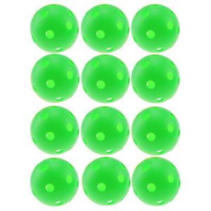 12pcsX72mm Plastic Golfbal Pickleball Luchtstroom Bal Floorball Hollow Indoor Praktijk Bal Fun-Air Scoop Bal Golf Accessoires