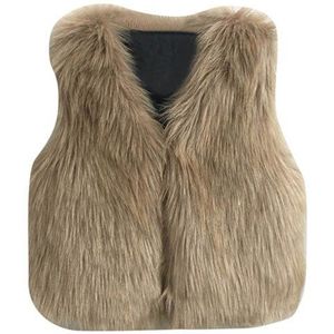 Kids Vest Voor Meisje Winter Herfst Warme Kleding Faux Fur Vest Dikke Mouwloze Jas Bovenkleding Kid Kleding
