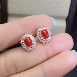 Kjjeaxcmy Fijne Sieraden 925 Sterling Zilver Ingelegd Natuurlijke Rode Koraal Ring Hanger Oorbel Set Ondersteunt Test
