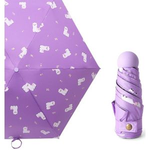 YADA Cartoon Groene Alpaca Licht Mini Paraplu Regenachtige Vijf Pocket Opvouwbare Paraplu Voor Vrouwen Mannen UV Waterdichte Paraplu YD276