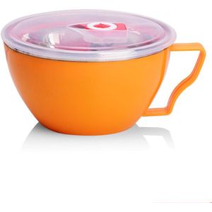 Keuken Servies Terrines Roestvrij Staal Kleur solid PP plastic instant noedels handvat Kom Met Deksel