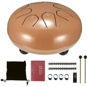 6 Inch Staal Tong Drum 8 Tune Hand Pan Drum Tank Hang Drum Met Drumsticks Draagtas Slaginstrumenten Favoriete