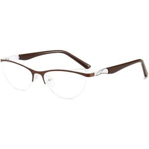 Elbru Vintage Cat Eye Half-Frame Anti-Blauw Licht Bril Metalen Vrouwelijke Optische Glazen Mannen Vrouwen Brillen Frame bijziendheid Frames