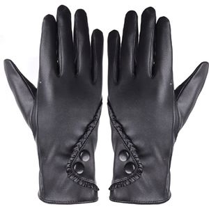 Handschoenen Mode Dame Zacht Lederen Handschoenen Winter Warm Mitten Xmas Zwarte Handschoen Vrouwen Zwart Wanten # L20