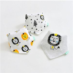 3 stks/partij Cartoon Slabbers Leuke Afdrukken Katoen Pasgeboren Baby Meisjes Jongens Peuter Driehoek Sjaal Bandana Baby Accessoire