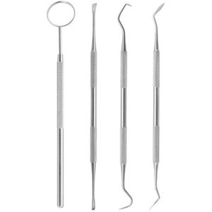 6 Stk/set Dental Spiegel Rvs Dental Tandarts Voorbereid Tool Set Probe Tand Care Kit Instrument Pincet Schoffel Sikkel Scaler