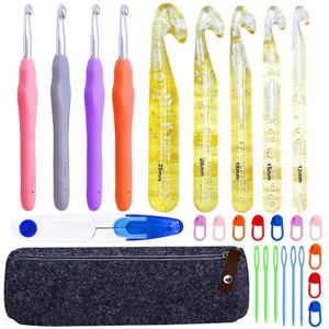 Lmdz Enorme Haak Naalden Set Ergonomische Haaknaalden Stitch Markers Naalden Garen Schaar Weven Breien Tools