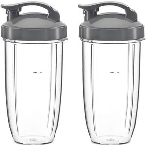 32Oz Vervanging Cups met Flip Top te Gaan Deksel voor NutriBullet 600W en Pro 900W Blender (2 Pack)