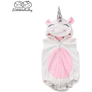 Emmababy 3D Eenhoorn Baby Kostuum Meisjes Romper Rits Jumpsuit Jumper Outfits Hooded Kleding