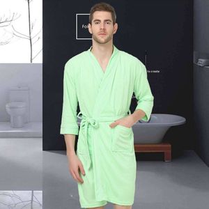 100% Katoen Lange mouwen Mannen Badjassen Zomer Zweet Verdampen Koppels Kimono Badjassen Hotel SPA mannen Gewaden Dressing gown