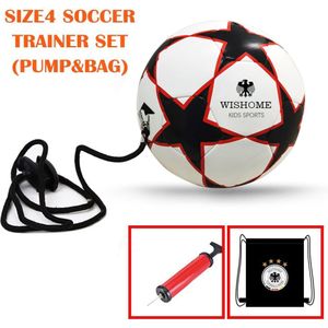 Wishome Kids Kickball Voetbal Solo Trainer Met Bag Verstelbare Handgreep Maat 4 Voetbal Voor Dribbelen/Schieten Kids Voetbal set
