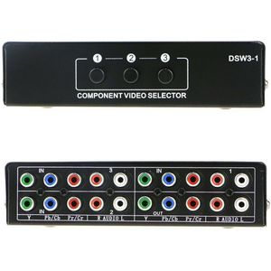 3-Way Component Av Switch Selector 3in1 Uitgang Switcher Voor Tv 360 Wii PS2 PS3 Component Av Switch Selector 3 Cut 1 Uitgang