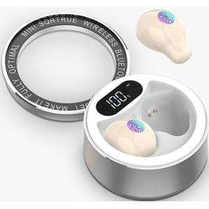 Sqrmini X26 Ultra Mini Wireless Tws Oortelefoon Verborgen Kleine Bluetooth Headset Touch Control Oordopjes Met Led Power Display