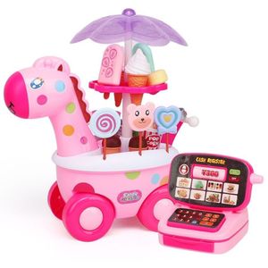 Muzikale Licht Kassa Simulatie Karren Meisje Mini Candy Winkelwagen Ijs Winkel Supermarkt Kinderen Speelgoed Spelen Huis Speelgoed