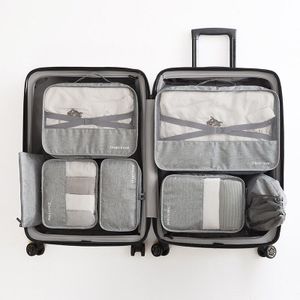 7 Pcs Oxford Doek Reizen Mesh Bag In Bag Bagage Organizer Verpakking Cube Organiser Voor Kleding Reizen Accessoires