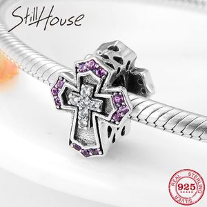 Authentieke 925 Sterling Zilveren Bidden Voor De Cross Bedels Kralen Fit Originele Europese Charm Armbanden Sieraden Maken