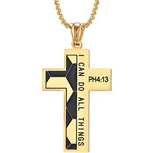 Filippenzen 4:13 Bijbel Kruis Ketting Hanger Voor Mannen Rvs Ketting Link Christelijke Religieuze Hem Sieraden