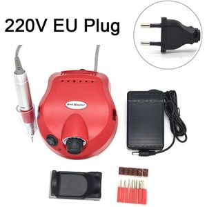 Zilver Professionele Nail Polijstmachine Gereedschap Nail Art File Bits Manicure Kit 35000 Rpm 110 V/220 V Elektrische Nail boor Machine