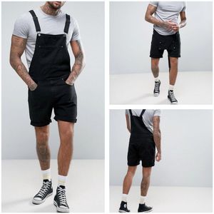 Wepbel Vintage Mannen Cowboy Jeans Black Denim Shorts Plus Size Jeans Romper Jumpsuits Siamese Werken Bib Top Broek Denim Broek