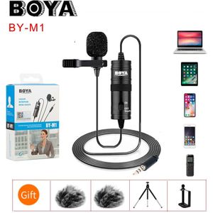BOYA BY-M1 3.5mm Lavalier Lapel Microphone for Canon Nikon DSLR Camcorders, Studio microphone for iPhone Andriod Phone Zoom H1N