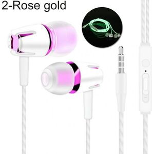 Sport 3.5Mm Nacht Run Lichtgevende Oortelefoon Gloeiende Rits Oordopje Lichtgevende Licht Hoofdtelefoon Stereo Bass In Ear Sport Headset Mic