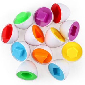12 Stuks Bijpassende Eieren Set Kleur & Vorm Recoginition Sorter Puzzel Voor Pasen Bingo Game Voor 2 3 4 jaar Oud Peuters