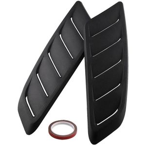 2 Stuks Universele Auto Voorkant Motorkap Panelen Air Flow Vent Cover Auto Dak Decoratieve Intake Hood Scoop Zwart Abs