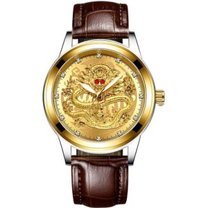 Relogio Masculino Casual Horloge Mannen Waterdichte Quartz Horloges Luxe Rode Rhinestone Dragon Klok Mannelijke
