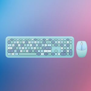 Mini Multi-Colour 2.4G Draadloze Toetsenbord En Muis Kit Voor Pc Laptop, Energiebesparing