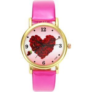 Rose Hart Pijl Bloem I Love U Liefhebbers Horloges Droom Valentijnsdag Vrouwen Dames 18 Mm Pu Leer Vrouwelijke quartz Horloge