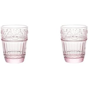 Eenvoudige Roze Glas Water Glas Huishoudelijke Ontbijt Melk Granen Cups Leuke Meisje Hart Vintage Relief Bloem Cup
