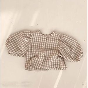 Ins Herfst Jongens En Meisjes Baby Katoen Linnen Plaid Losse Lange Mouwen Peuter Kinderen Casual Jas Neutrale Top blouse