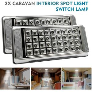 2 Stuks 12V Led Interieur Plafond Cabine Spot Licht Voor Rv Caravan Camper Auto 36 Led Leeslamp Wit Lamp 6000K
