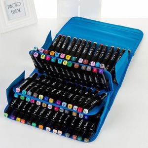1Pc Grote Capaciteit 80 Kleur Tekening Schilderen Marker Pen Zak Potlood Storage Case Box Rits Pouch Handtas