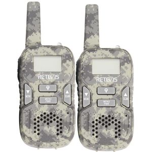Retevis 2Pcs RT33 Mini Walkie Talkie Voor Kinderen Kind Hf Radio 0.5W Pmr Frs/Gmrs 8/22CH Vox Ptt Zaklamp Lcd Display PMR446