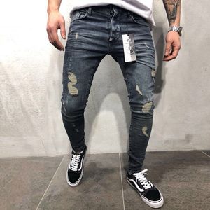 Vomint Mannen Jeans Gat Zip Slanke Jeans Mannen Tij Europa En Amerika Mode Effen Kleur Denim Broek grote Maat 28-40