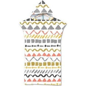 Geometrische Microfiber Wetsuit Veranderende Gewaad Handdoek Poncho Sneldrogend Hooded Handdoeken Voor Zwemmen Beach Surf Zwembad Beachwear Mantel