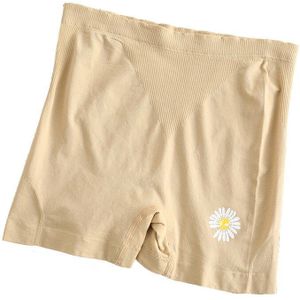 Vrouwen Zomer Veiligheid Shorts Chrysant Patroon Daisy Bloem Borduren Geribbelde Ruches Lounge Broek Mode