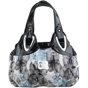 Fggs-Mode Handtas Vrouwen Pu Lederen Tas Tote Bag Printing Handtassen Satchel-Droom Saffloerolie + Wit Handstrap