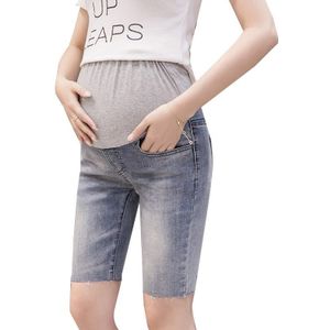 Dunne Elastische Casual Zomer Denim Shorts Gebreide Katoenen Draad Taille Zwangerschap Kleding Moederschap Dragen Moederschap Kleding Broek 1097