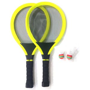 Lichtgevende Badminton Racket Set Nachtlampje Badmiton Bal Met Racket Kit Licht Voor Kids Kinderen Houden Begginers Familie