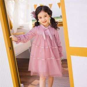 5-13Year Kids Lente Volledige Mouw Mesh Jurk Baby Meisjes Prinses Jurken Mode Kinderkleding Leuke Jurken Voor Meisjes Kleding