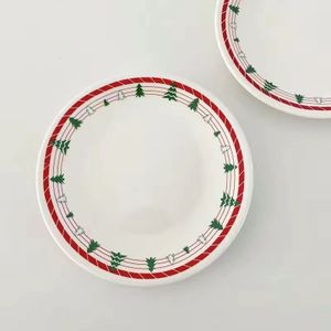 Keramische Plaat - Rode Kant - Kerst - Cartoon Gingerbread Man - Dessertbord