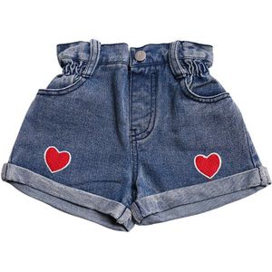 Babyinstar Meisjes Denim Shorts Zomer Shorts Hart Borduren Jeans Kinderen Kleding Kids Kleding Meisjes Denim Shorts