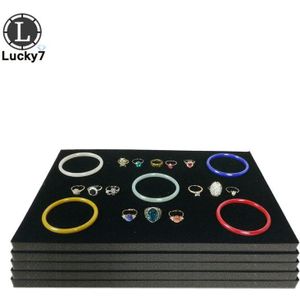 5 stks/partij Sieraden Schuim Lade Inserts Liners Grey/Black Velvet Sieraden Ringen Armband Horloge Toonde