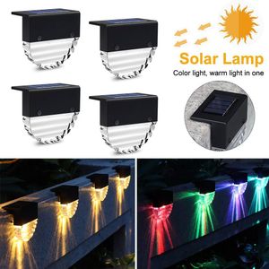 4Pcs Balkon Batterij Aangedreven Auto Op Off Solar Deck Verlichting Landschap Tuin Decor Hek Pathway IP55 Waterdicht Eenvoudig Installeren abs